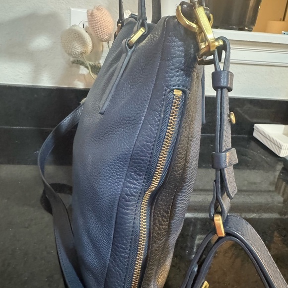 Fossil Dark Blue Leather Shoulder Bag - Picture 6 of 15